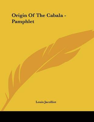 Book cover for Origin of the Cabala - Pamphlet