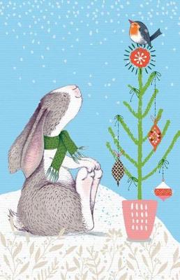 Cover of Journal Notebook Cute Bunny Rabbit In Christmas Scene