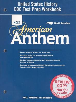 Cover of Holt American Anthem: United States History Eoc Test Prep Workbook
