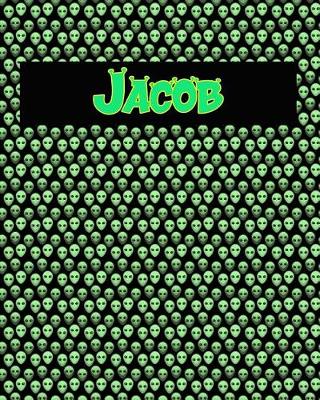 Book cover for 120 Page Handwriting Practice Book with Green Alien Cover Jacob