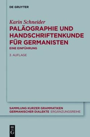 Cover of Palaographie Und Handschriftenkunde Fur Germanisten