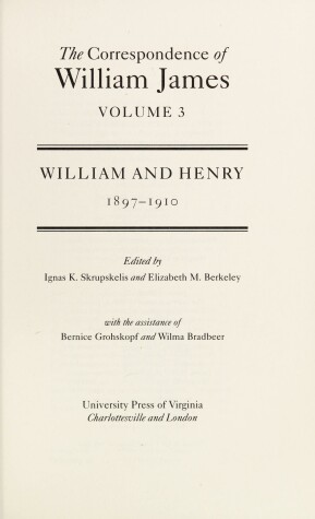 Book cover for The Correspondence of William James v. 11; April 1905-March 1908