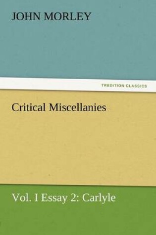 Cover of Critical Miscellanies, Vol. I Essay 2
