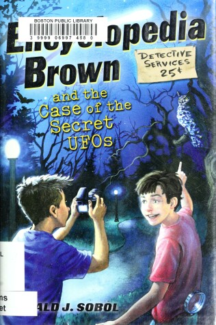 Book cover for Encyclopedia Brown and the Case of the Secret UFOs