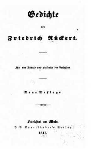 Cover of Gedichte von Friedrich Ruckert