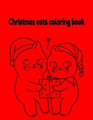 Book cover for Christmas cats coloring book