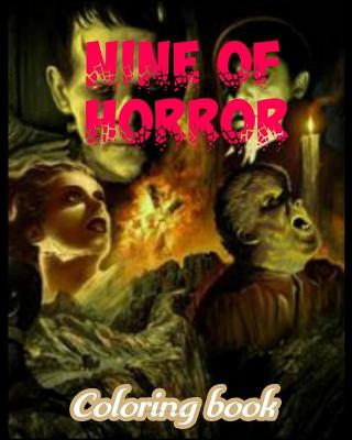 Book cover for Nine of horror coloring book