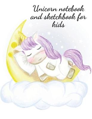 Book cover for Unicorn notebook and sketchbook for kids