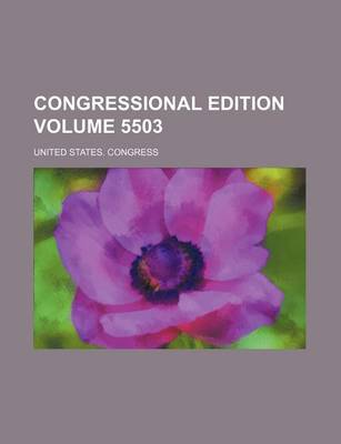 Book cover for Congressional Edition Volume 5503