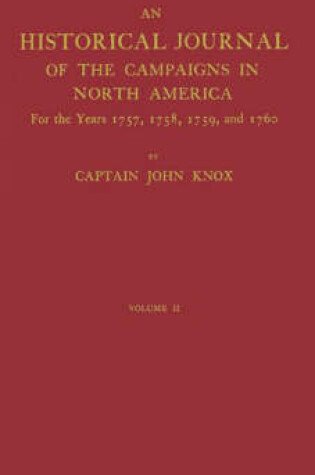 Cover of The Journal of Captain John Knox