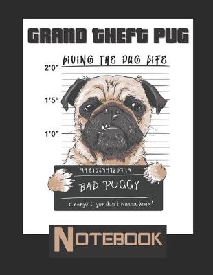 Book cover for Cute Pug Puppy Dog Notebook