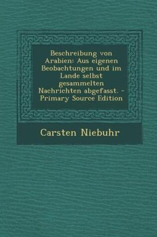 Cover of Beschreibung Von Arabien