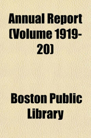 Cover of Annual Report (Volume 1919-20)