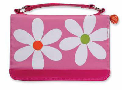 Book cover for Microfiber Daisy Pink Zipper Pocket Large