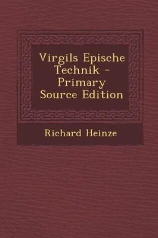 Cover of Virgils Epische Technik - Primary Source Edition