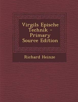 Book cover for Virgils Epische Technik - Primary Source Edition