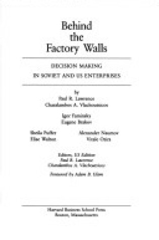 Cover of Behind the Factory Walls