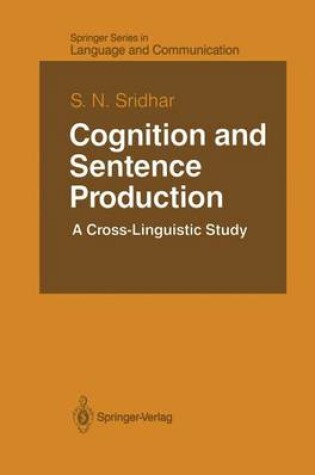 Cover of Cognition and Sentence Production