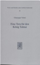 Cover of Eine Tora Fur Den Konig Talmai