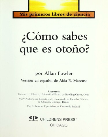 Book cover for Como Sabes Que Es Otono?