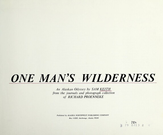 Book cover for One Man's Wilderness