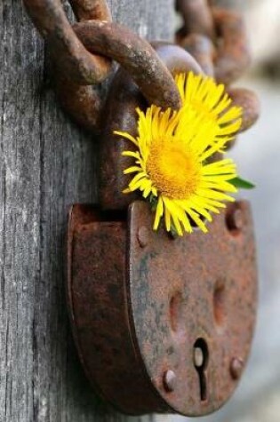 Cover of Vintage Rusted Padlock and a Yellow Flower Journal