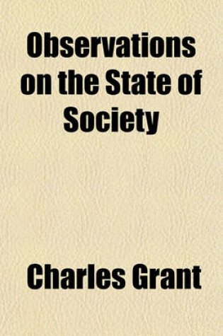 Cover of Observations on the State of Society
