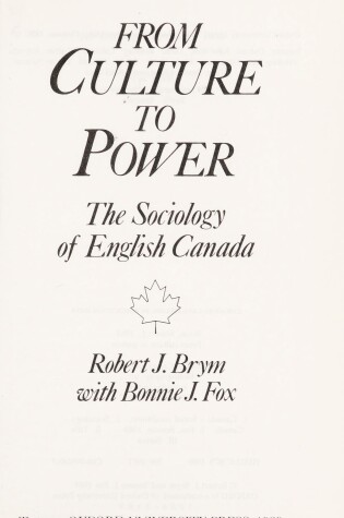 Cover of From Culture to Power