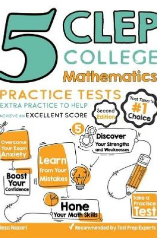 Cover of 5 CLEP College Mathematics Practice Tests