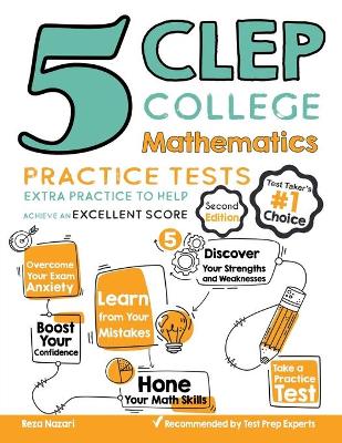 Book cover for 5 CLEP College Mathematics Practice Tests