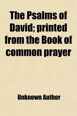 Book cover for The Psalms of David; Printed from the Book of Common Prayer