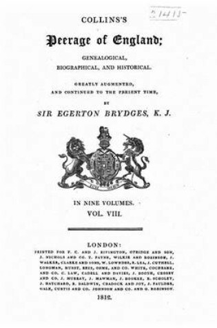 Cover of Peerage of England - Vol. VIII