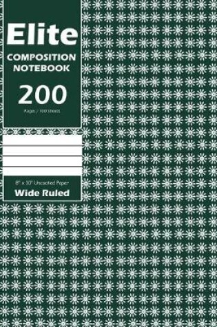 Cover of Elite Composition Notebook, Wide Ruled 8 x 10 Inch, Large 100 Sheet, Olive Cover