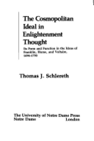 Cover of The Cosmopolitan Ideal in Enlightenment Thought