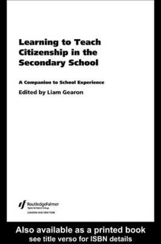 Cover of Learning to Teach Citizenship in the Secondary School