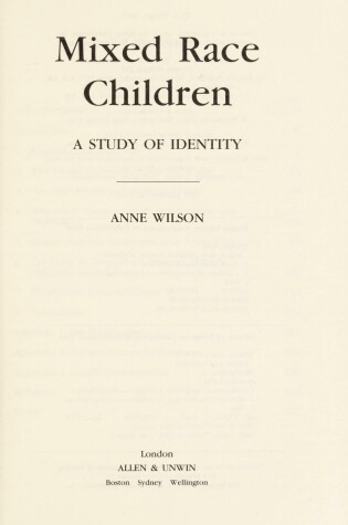 Cover of Mixed Race Children