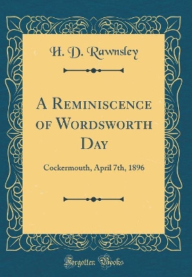 Book cover for A Reminiscence of Wordsworth Day