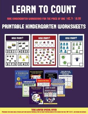 Book cover for Printable Kindergarten Worksheets (Learn to count for preschoolers)