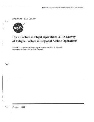 Book cover for Crew Factors in Flight Operations. 11; A Survey of Fatigue Factors in Regional Airline Operations