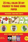 Book cover for Preschool Christmas Crafts (23 Full Color 3D Figures to Make Using Paper)