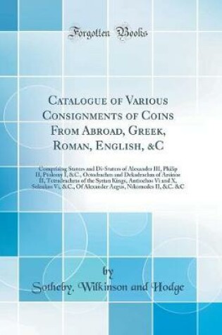 Cover of Catalogue of Various Consignments of Coins from Abroad, Greek, Roman, English, &c