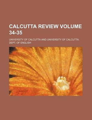 Book cover for Calcutta Review Volume 34-35