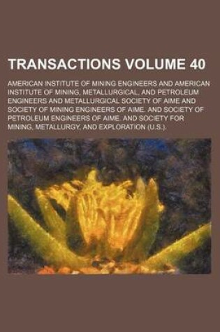 Cover of Transactions Volume 40