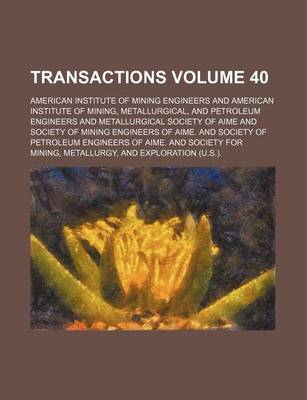 Book cover for Transactions Volume 40