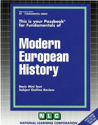Book cover for MODERN EUROPEAN HISTORY