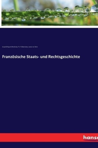 Cover of Französische Staats- und Rechtsgeschichte