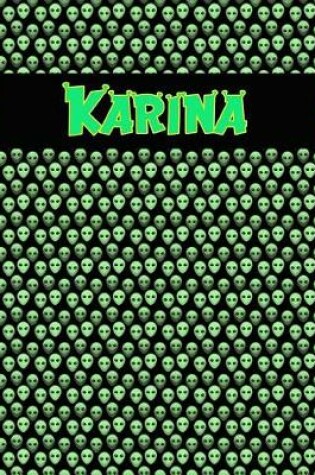 Cover of 120 Page Handwriting Practice Book with Green Alien Cover Karina