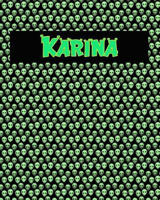 Book cover for 120 Page Handwriting Practice Book with Green Alien Cover Karina