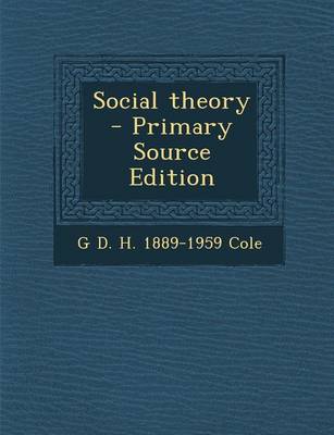 Book cover for Social Theory - Primary Source Edition