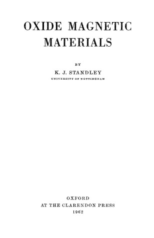 Book cover for Oxide Magnetic Materials